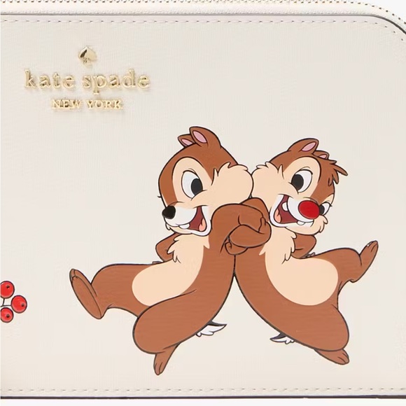 ♠️kate spade Disney X KSNY Chip N Dale Medium Wristlet, Meringue Multi NWT